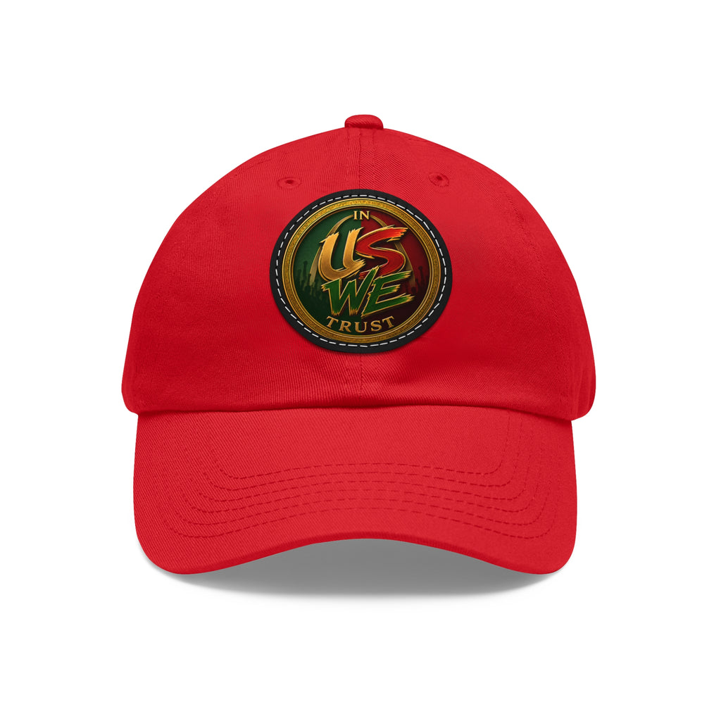 USWE Leather Patch Dad Hat — Vintage Gold Emblem Baseball Cap