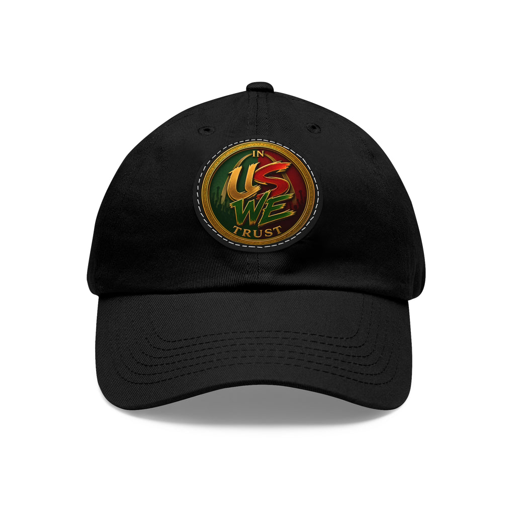 USWE Leather Patch Dad Hat — Vintage Gold Emblem Baseball Cap