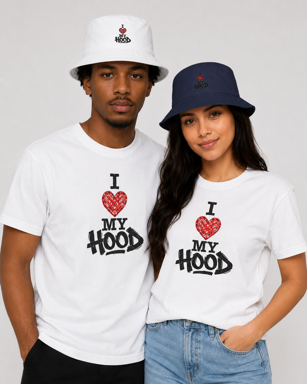 I Love My Hood Embroidered Bucket Hat