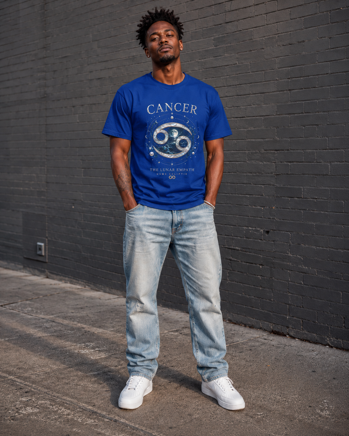 King Cancer The Protector USWE Ecliptok T-Shirt — Cancer Constellation Moon Crab Astrology Tee