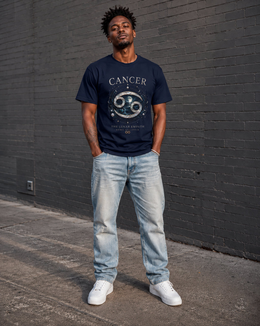 King Cancer The Protector USWE Ecliptok T-Shirt — Cancer Constellation Moon Crab Astrology Tee