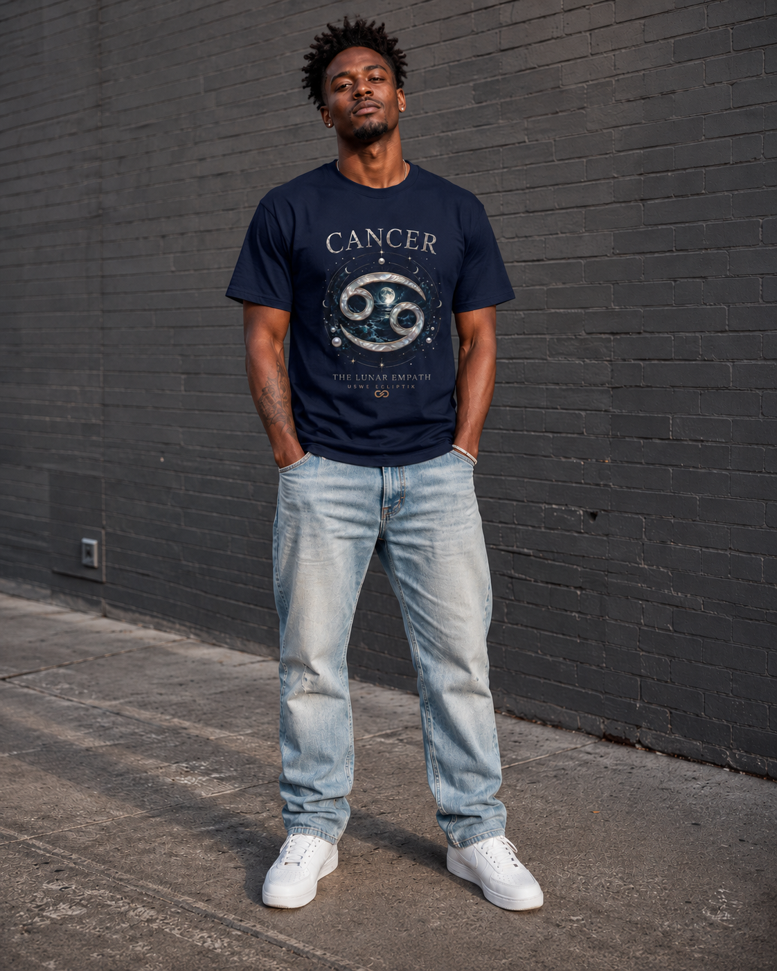 King Cancer The Protector USWE Ecliptok T-Shirt — Cancer Constellation Moon Crab Astrology Tee