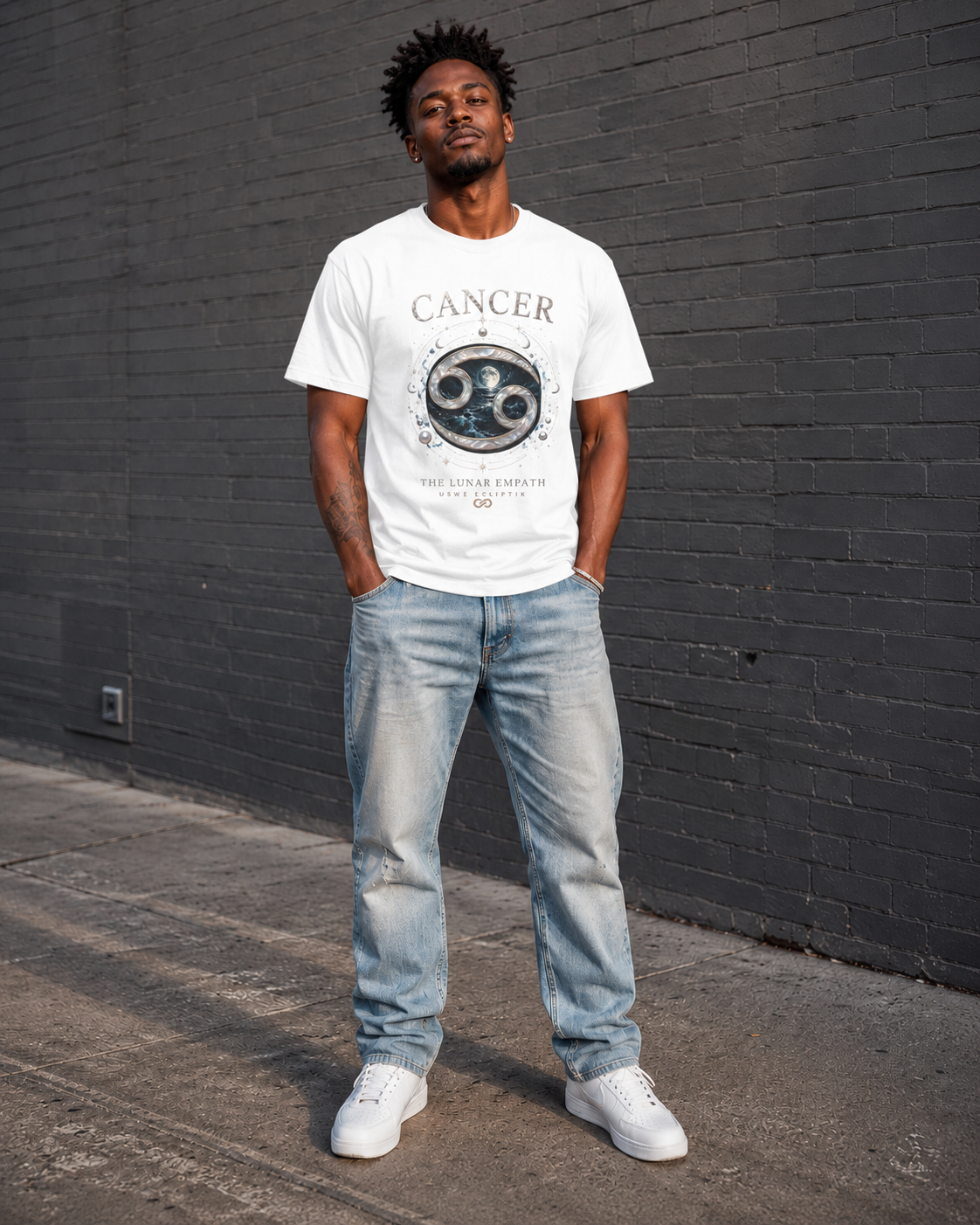 King Cancer The Protector USWE Ecliptok T-Shirt — Cancer Constellation Moon Crab Astrology Tee