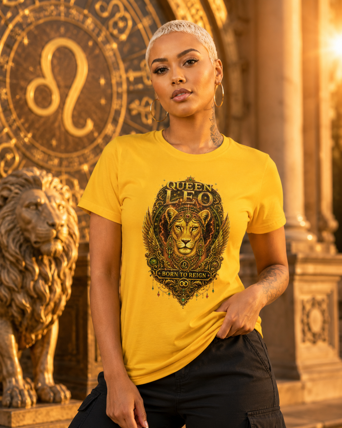 Queen Leo Born To Reign T‑Shirt USWE Ecliptik (Confident • Regal • Radiant)
