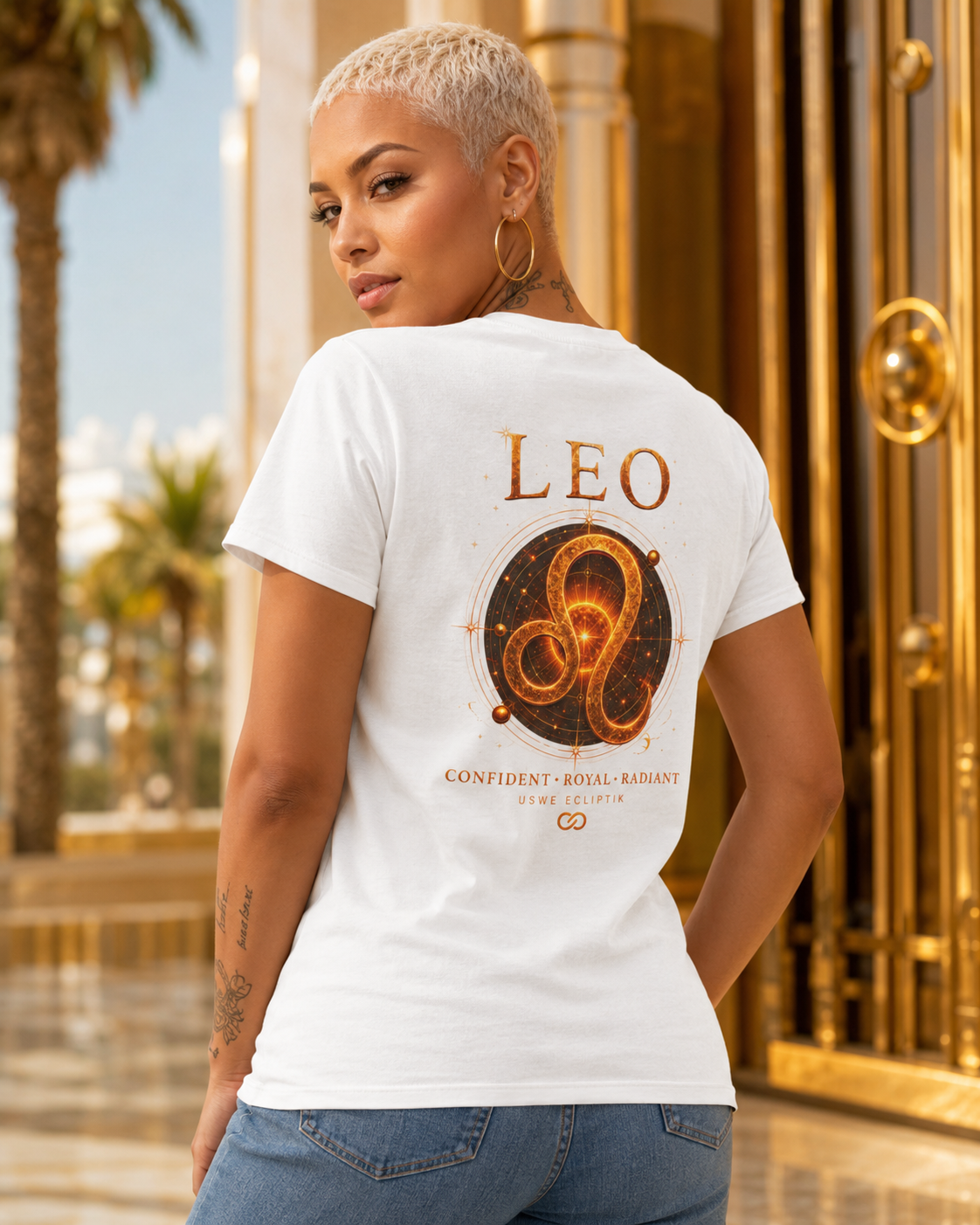 Queen Leo Born To Reign T‑Shirt USWE Ecliptik (Confident • Regal • Radiant)