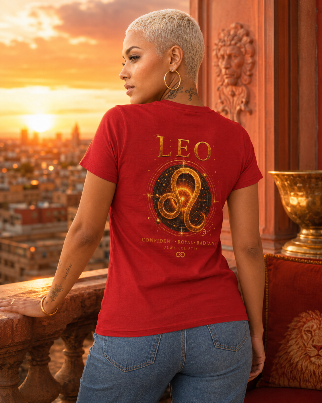 Queen Leo Born To Reign T‑Shirt USWE Ecliptik (Confident • Regal • Radiant)