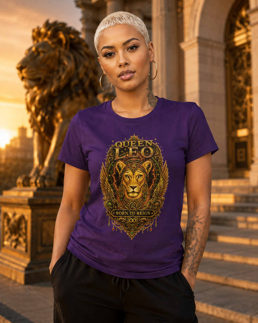 Queen Leo Born To Reign T‑Shirt USWE Ecliptik (Confident • Regal • Radiant)