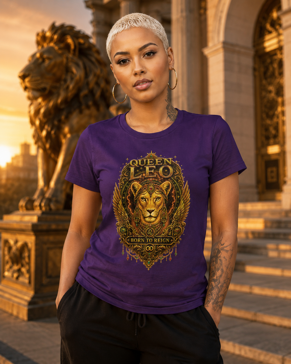Queen Leo Born To Reign T‑Shirt USWE Ecliptik (Confident • Regal • Radiant)