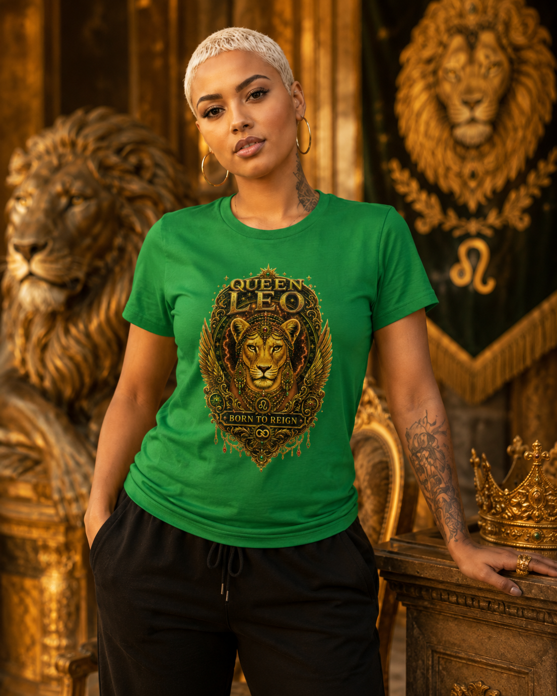 Queen Leo Born To Reign T‑Shirt USWE Ecliptik (Confident • Regal • Radiant)