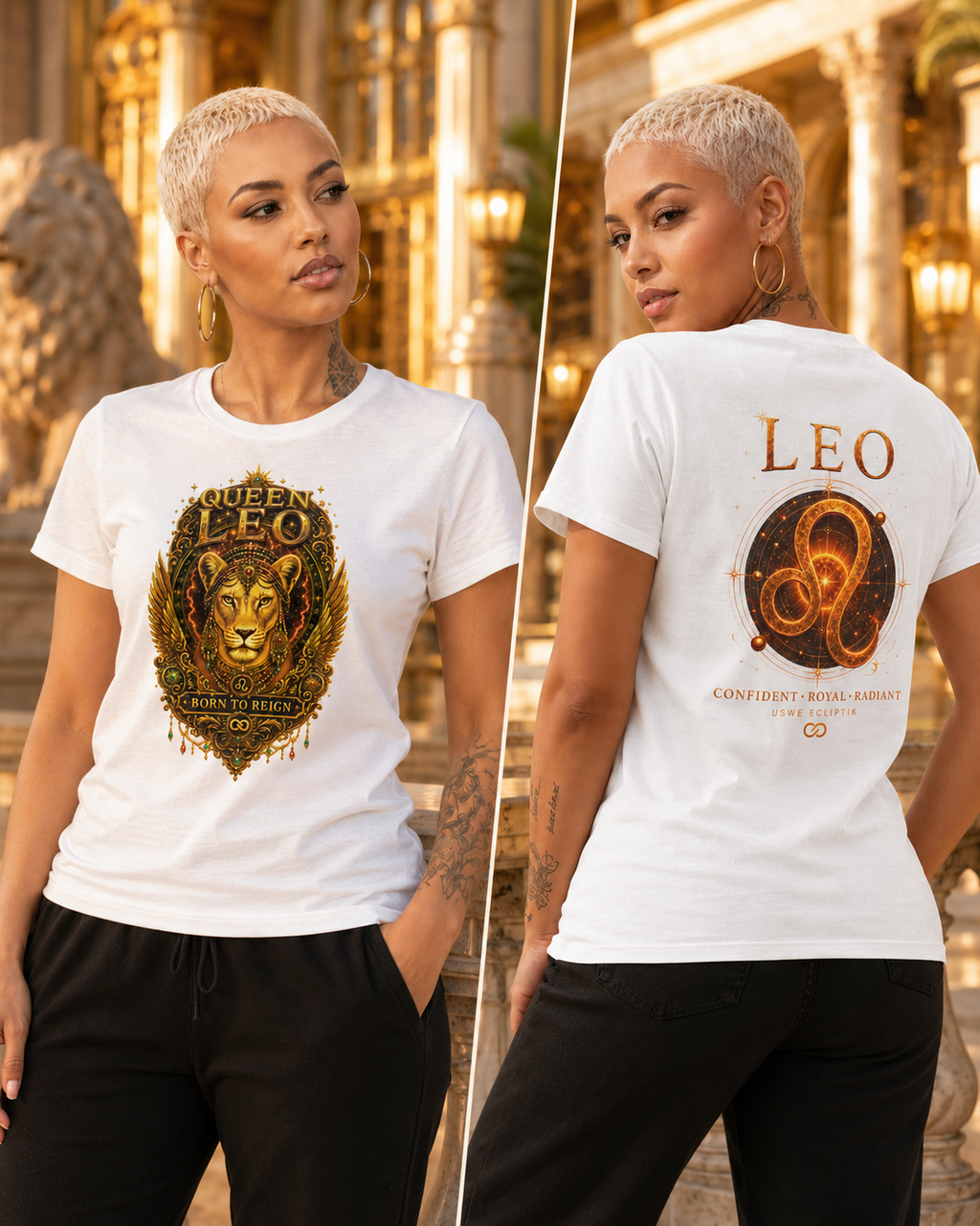 Queen Leo Born To Reign T‑Shirt USWE Ecliptik (Confident • Regal • Radiant)