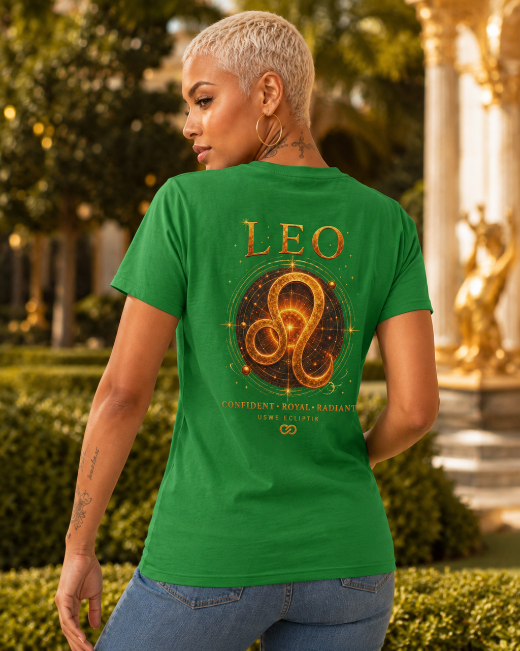 Queen Leo Born To Reign T‑Shirt USWE Ecliptik (Confident • Regal • Radiant)