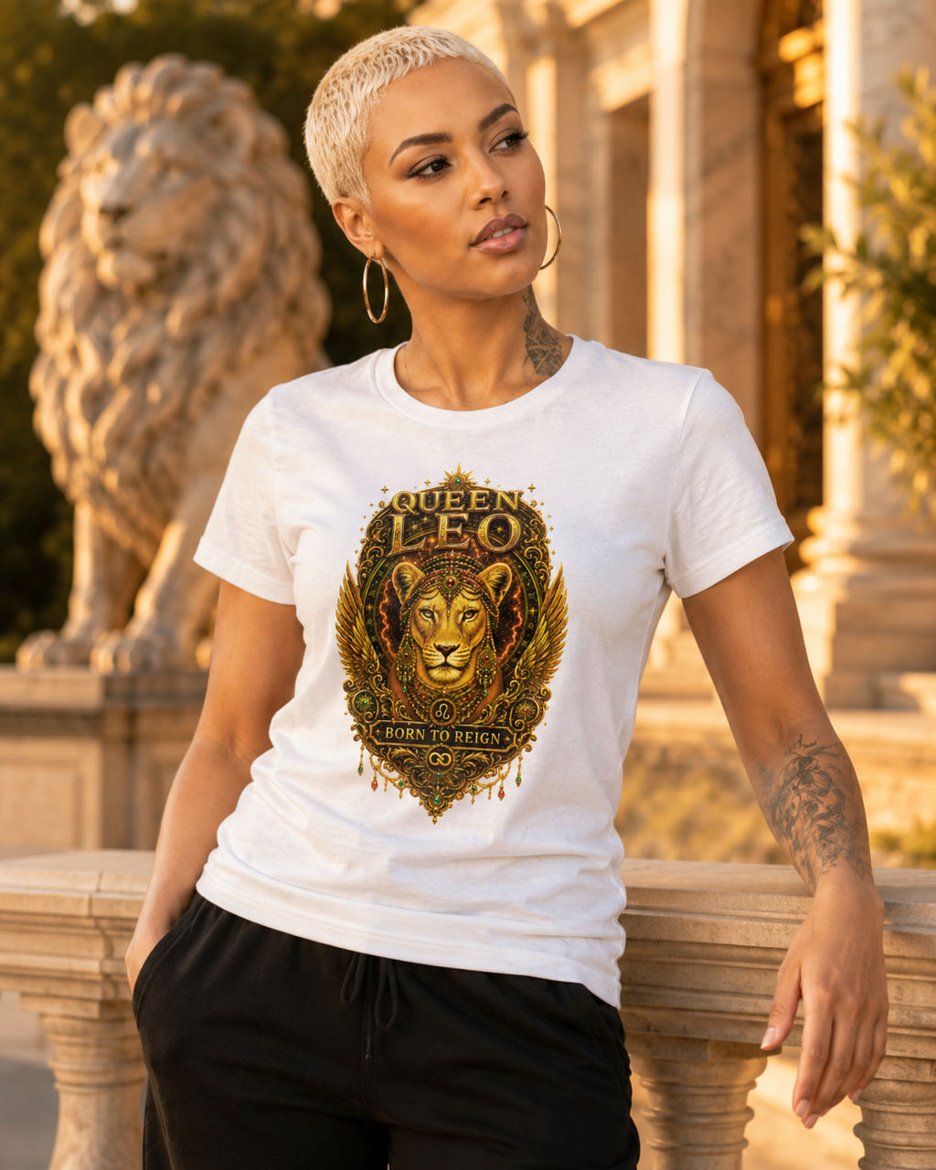 Queen Leo Born To Reign T‑Shirt USWE Ecliptik (Confident • Regal • Radiant)