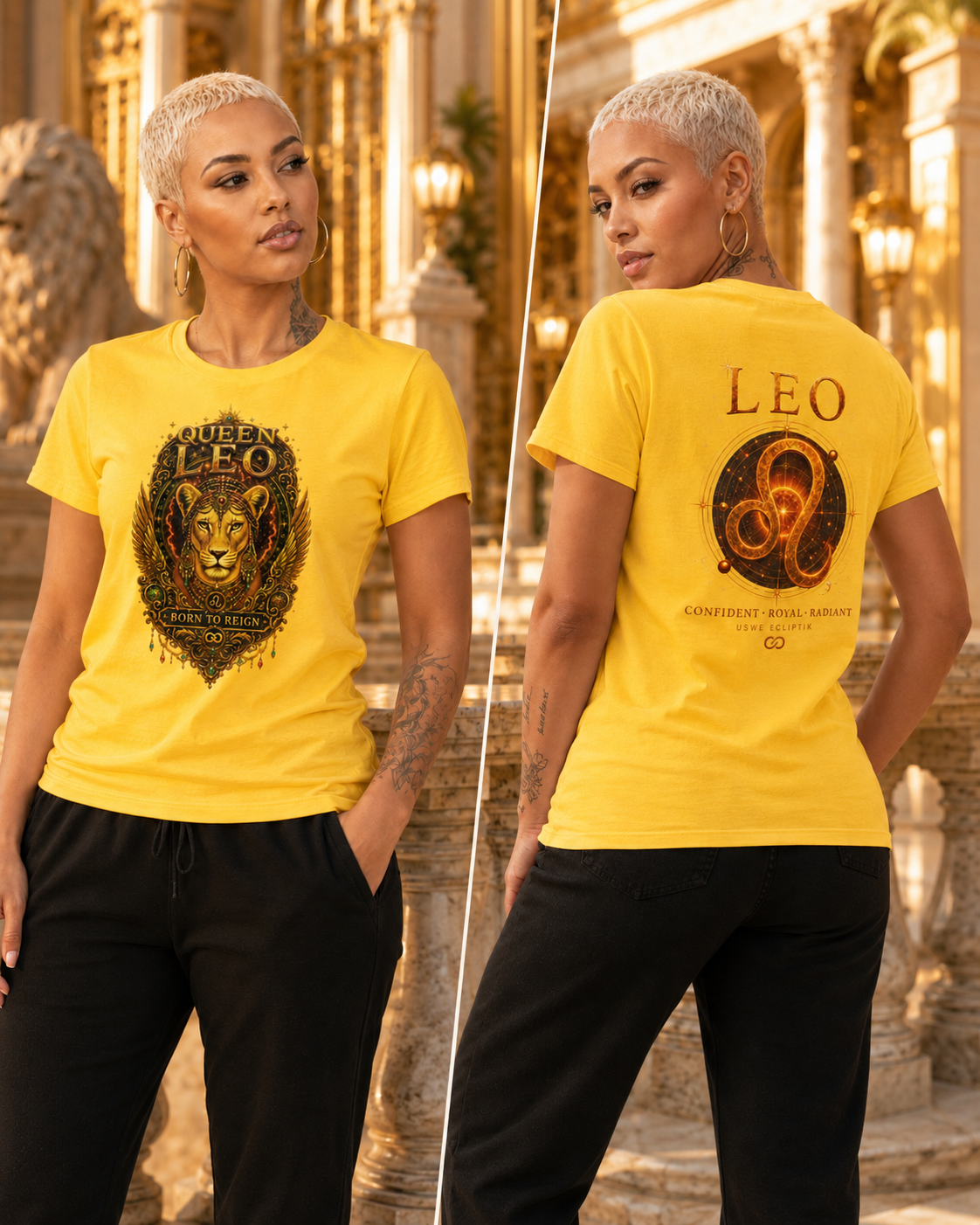 Queen Leo Born To Reign T‑Shirt USWE Ecliptik (Confident • Regal • Radiant)