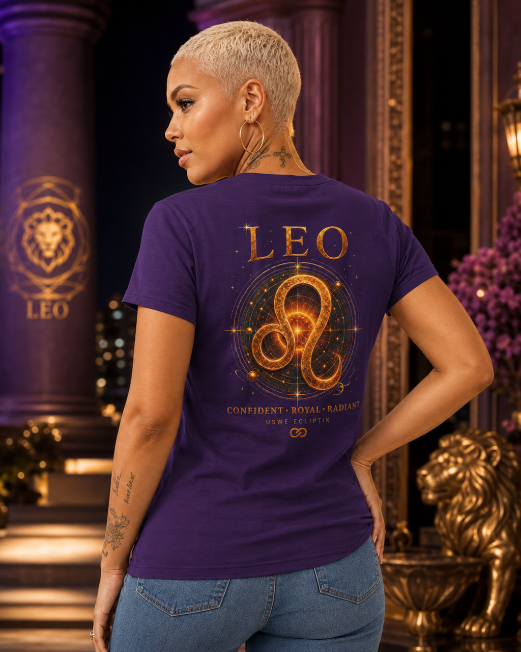 Queen Leo Born To Reign T‑Shirt USWE Ecliptik (Confident • Regal • Radiant)