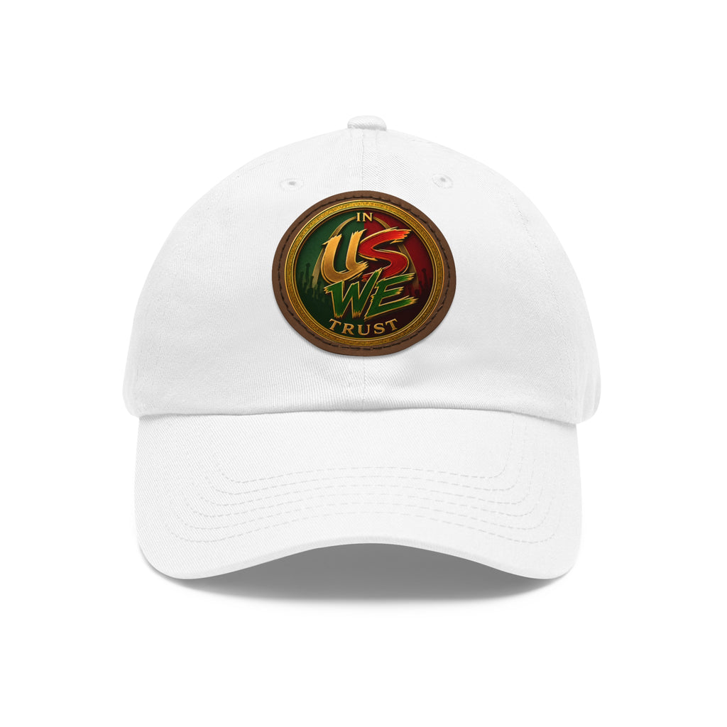 USWE Leather Patch Dad Hat — Vintage Gold Emblem Baseball Cap